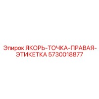 5730018877 ЯКОРЬ-ТОЧКА-ПРАВАЯ-ЭТИКЕТКА Epiroc