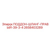 2658403289 ПОДДОН-ШЛАНГ-ПРАВЫЙ-39-3-4 Эпирок