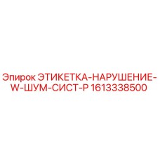 1613338500 ЭТИКЕТКА-НАРУШЕНИЕ-W-ШУМ-СИСТ-P Epiroc