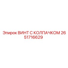 2651716629 ВИНТ С КОЛПАЧКОМ Epiroc