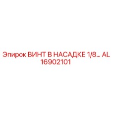 AL16902101 ВИНТ В НАСАДКЕ 1/8… Epiroc