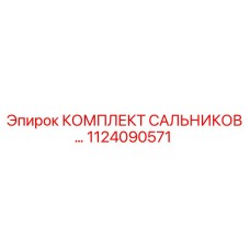 1124090571 КОМПЛЕКТ САЛЬНИКОВ Epiroc