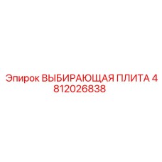 4812026838 ВЫБИРАЮЩАЯ ПЛИТА Эпирок