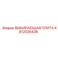 4812026436 ВЫБИРАЮЩАЯ ПЛИТА Эпирок