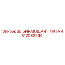 4812032264 ВЫБИРАЮЩАЯ ПЛИТА Эпирок