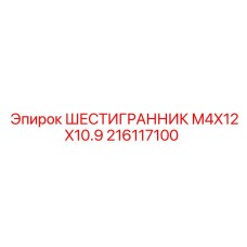 216117100 ШЕСТИГРАННИК M4X12X10.9 Epiroc