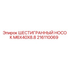 216110069 ШЕСТИГРАННЫЙ НОСОК M6X40X8.8 Epiroc
