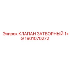 1901070272 КЛАПАН ЗАТВОРНЫЙ 1+G Epiroc