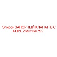 2653160792 ЗАПОРНЫЙ КЛАПАН В СБОРЕ Epiroc