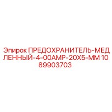 1089903703 ПРЕДОХРАНИТЕЛЬ-МЕДЛЕННЫЙ-4-00AMP-20X5-MM Epiroc