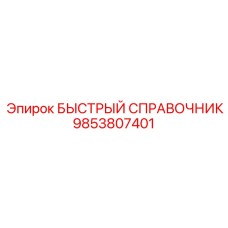 9853807401 БЫСТРЫЙ СПРАВОЧНИК Epiroc