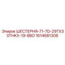 1614681308 ШЕСТЕРНЯ-71-7D-29TX30THKX-19-8BO Эпирок