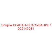 1002147081 КЛАПАН-ВСАСЫВАНИЕ Epiroc