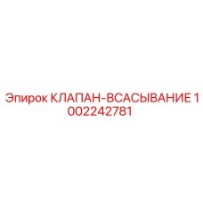 1002242781 КЛАПАН-ВСАСЫВАНИЕ Epiroc