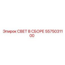 5575031100 СВЕТ В СБОРЕ Epiroc