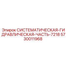 5730011968 СИСТЕМАТИЧЕСКАЯ ГИДРАВЛИЧЕСКАЯ ЧАСТЬ 7218 Эпирок