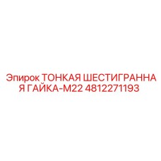 4812271193 ТОНКАЯ ШЕСТИГРАННАЯ ГАЙКА-M22 Epiroc