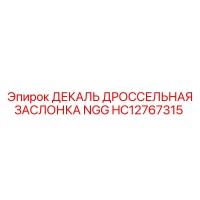 HC12767315 ДЕКАЛЬ ДРОССЕЛЬНАЯ ЗАСЛОНКА NGG Epiroc
