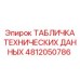 4812050786 ТАБЛИЧКА ТЕХНИЧЕСКИХ ДАННЫХ Epiroc