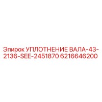 6216646200 УПЛОТНЕНИЕ ВАЛА-43-2136-SEE-2451870 Epiroc