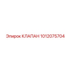 1012075704 КЛАПАН Эпирок