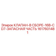 1617601481 КЛАПАН-В СБОРЕ-16B-CD7-ЗАПАСНАЯ ЧАСТЬ Эпирок