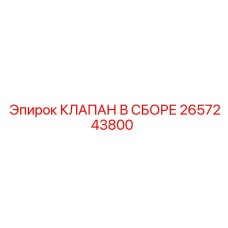 2657243800 КЛАПАН В СБОРЕ Epiroc