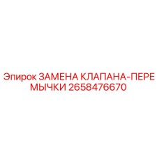 2658476670 ЗАМЕНА КЛАПАНА-ПЕРЕМЫЧКИ | Epiroc
