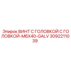 3092211039 ВИНТ С ГОЛОВКОЙ С ГОЛОВКОЙ-M6X40-GALV Epiroc