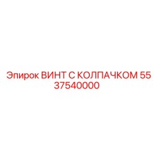 Винт с колпачком 5537540000 для агрессивных сред Epiroc
