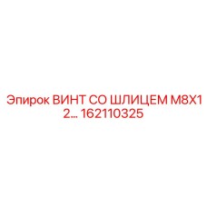162110325 ВИНТ СО ШЛИЦЕМ M8X12 Epiroc