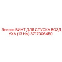 3717006450 ВИНТ ДЛЯ СПУСКА ВОЗДУХА (13 Нм) Epiroc
