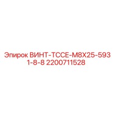 2200711528 ВИНТ-TCCE-M8X25-5931-8-8 Epiroc
