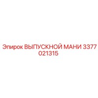 3377021315 ВЫПУСКНОЙ МАНИ Epiroc