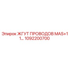 1092200700 ЖГУТ ПРОВОДОВ MAS+11 Epiroc