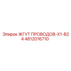 4812016710 ЖГУТ ПРОВОДОВ-X1-B24 Epiroc