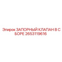 2653119616 ЗАПОРНЫЙ КЛАПАН В СБОРЕ Epiroc