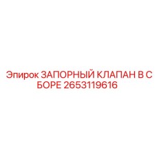 2653119616 ЗАПОРНЫЙ КЛАПАН В СБОРЕ Epiroc