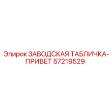57219529 ЗАВОДСКАЯ ТАБЛИЧКА-ПРИВЕТ Epiroc