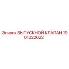 1901022022 ВЫПУСКНОЙ КЛАПАН Epiroc