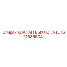 1621636604 КЛАПАН ВЫХЛОПА Epiroc