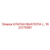 1622175581 КЛАПАН ВЫХЛОПА Epiroc