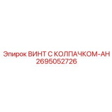 Взрывобезопасный винт с колпачком артикул 2695052726 для шахт