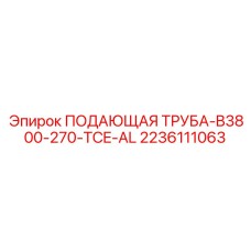 2236111063 ПОДАЮЩАЯ ТРУБА-B3800-270-TCE-AL - Эпирок