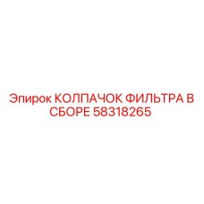 58318265 КОЛПАЧОК ФИЛЬТРА В СБОРЕ Epiroc