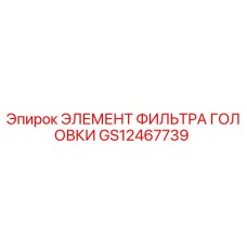 GS12467739 ЭЛЕМЕНТ ФИЛЬТРА ГОЛОВКИ Epiroc