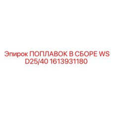 1613931180 ПОПЛАВОК В СБОРЕ WSD25/40 Epiroc