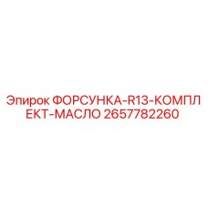 2657782260 ФОРСУНКА-R13-КОМПЛЕКТ-МАСЛО Epiroc