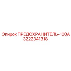 3222341318 ПРЕДОХРАНИТЕЛЬ-100А Epiroc