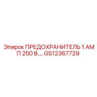 GS12367729 ПРЕДОХРАНИТЕЛЬ 1 АМП 250 В. Epiroc